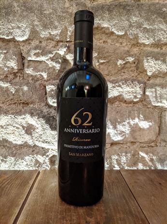 Primitivo di Manduria Riserva 2016, Anniversario 62, San Marzano, Salento, Puglia, Italy                                                                                                                       Cassis, plum and cherry, alongside liquorice and sweet spices. Wonderfully big and powerful, yet deliciously smooth. Sometimes the Italians do get it it right. Turkey anyone?