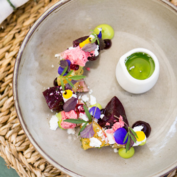 Iced Goats Cheese Mousse, Beetroot Salad