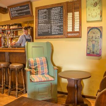 The Olive Branch Bar, Lambing Chair, wines on blackboards