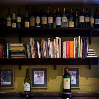 Shelves full of cookery books